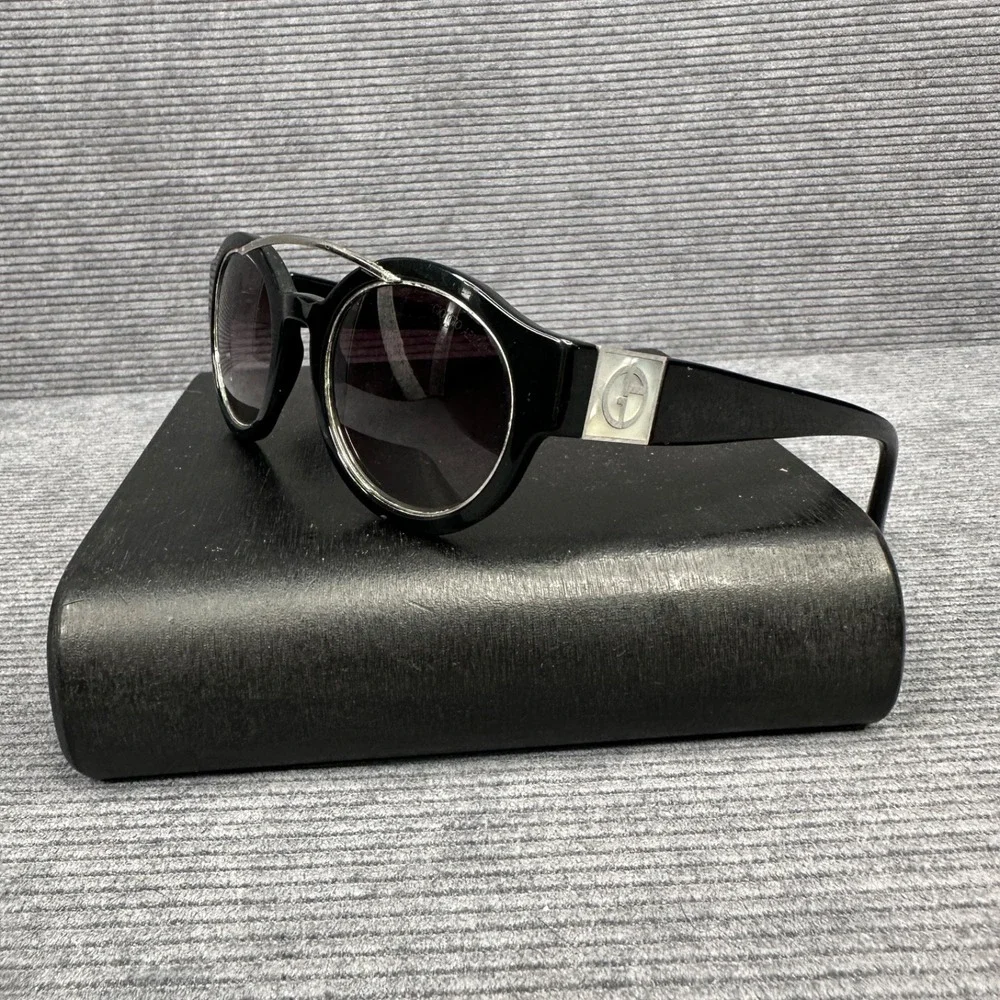 Giorgio Armani AR 8036 Steampunk Black Round Sunglasses Made In Italy 47[]23 140